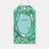 Emerald green op een getextureerde onderkant van e cadeaulabel (Voorkant)