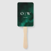 Emerald Green Order of Events Wedding Program Handwaaier (Achterkant)