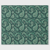 Emerald Green Paisley Cadeaupapier (Vlak)