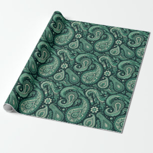 Emerald Green Paisley Cadeaupapier