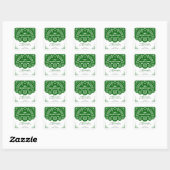 Emerald Green Papel Picado Mis Quince Años Vierkante Sticker (Vel)