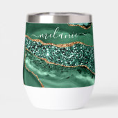 Emerald Green Parties scintillant en or Marbre Nom (Arrière)