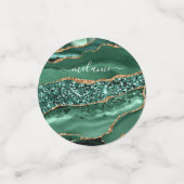 Emerald Green Parties scintillant or Confetti Nom (Petit recto)