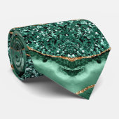 Emerald Green Parties scintillant or Cravate brill (Roulé)