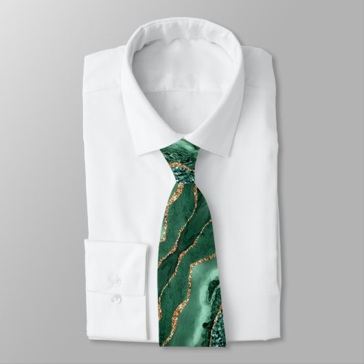 Emerald Green Parties scintillant or Cravate en ma (Attaché)