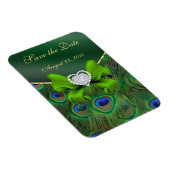 Emerald Green Peacock Bewaar de datum Magneet (Rechterzijde)