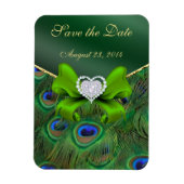 Emerald Green Peacock Bewaar de datum Magneet (Verticaal)