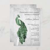 Emerald Green Peacock Bridal Shower Kaart (Voorkant / Achterkant)