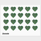 Emerald Green Peacock Envelope Seal Hart Sticker (Vel)
