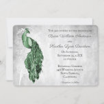 Emerald Green Peacock Faire-part de mariage<br><div class="desc">Invités Invitations à votre prochain mariage avec un Faire-part de mariage Emerald Green Peacock. Le design d'invitation présente un paon élégant contre un feuillage délicat et un arrière - plan grunge. Personnalisez avec les noms du marié et de la mariée ainsi que la date et l'emplacement du mariage. Papier à...</div>