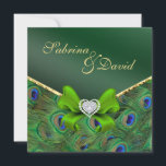 Emerald Green Peacock Faire-part de mariage<br><div class="desc"></div>