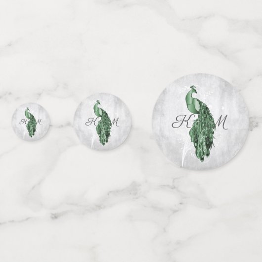 Emerald Green Peacock Mariage Confetti (Devant)