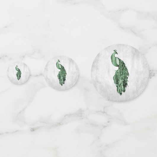 Emerald Green Peacock Mariage Confetti (Derrière)