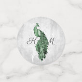 Emerald Green Peacock Mariage Confetti (Petit recto)