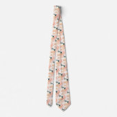 Emerald Green Peony Floral Pattern Wedding Stropdas (Achterkant)