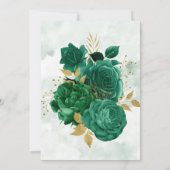 Emerald Green Peony Gold Couples Invitations de do (Dos)