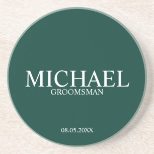 Emerald Green Persoonlijke Groomsmen Zandsteen Onderzetter