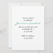 Emerald Green pétiole Sweet 16 Invitation (Dos)