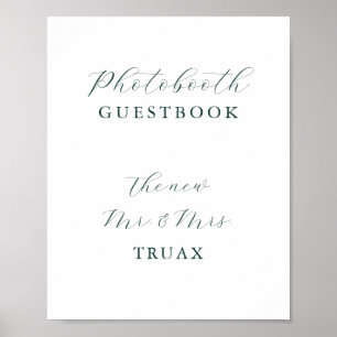 Emerald Green Photobooth Guestbook Poster