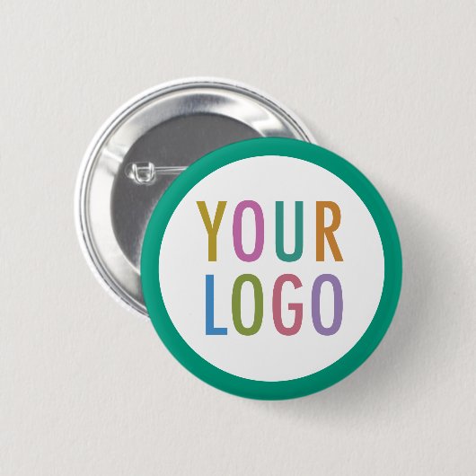 Emerald Green Pin Back Button Custom Logo Round (Voorkant /achterkant)