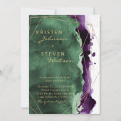 Emerald Green & Plum Purple Faire-part de mariage (Devant)