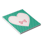 Emerald Green Polka dots met hart Notitieblok (Schuin)