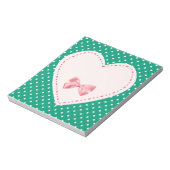 Emerald Green Polka dots met hart Notitieblok (Gedraaid)