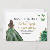 Emerald Green Princess Quinceañera Bewaar de datum Save The Date (Voorkant)