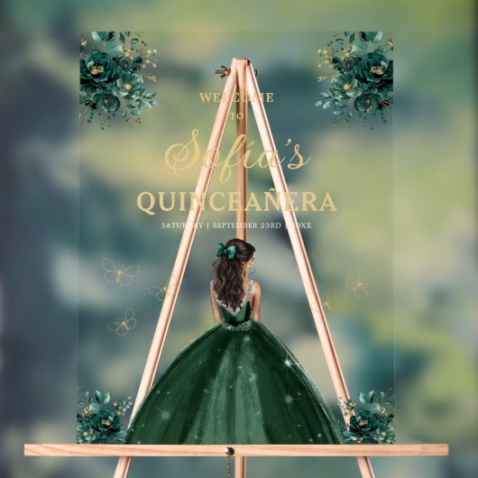 Emerald Green Princess Quinceañera Bienvenue (Neutre)