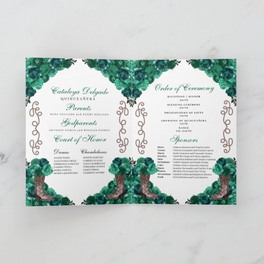 Emerald Green Programme Charro Quinceañera (Intérieur)