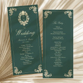 Emerald Green Programme de mariage baroque
