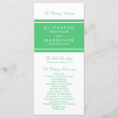 Emerald Green Programme de mariage moderne (Devant)