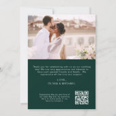 Emerald Green QR Code Mariage Merci photo (Dos)