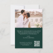 Emerald Green QR Code Mariage Merci photo (Dos)