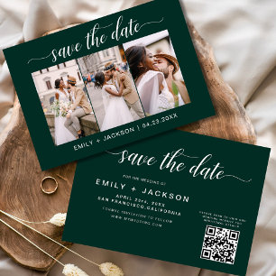 Emerald Green QR Code - Save the Date 3 Photo