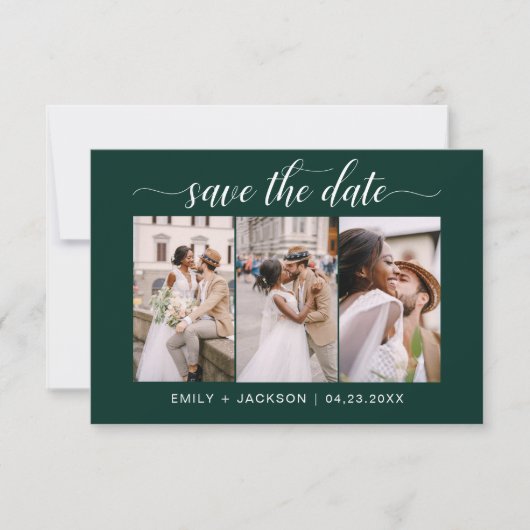 Emerald Green QR Code - Save the Date 3 Photo (Devant)