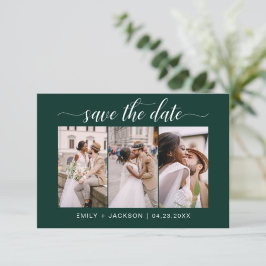 Emerald Green QR Code - Save the Date 3 Photo (Debout devant)