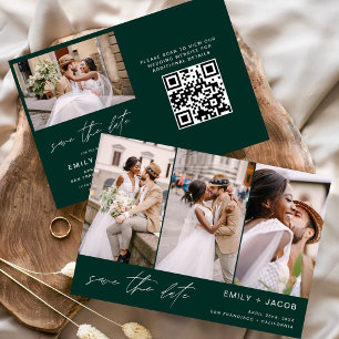 Emerald Green QR-code Save the Date 4 Foto