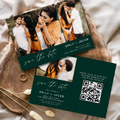 Emerald Green QR-code Save the Date 4 Foto
