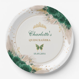 Emerald Green Quinceanera Princess Miss Quince 15 Papieren Bordje