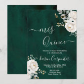 Emerald Green Quinceanera Uitnodiging (Voorkant / Achterkant)