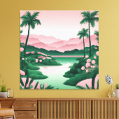 Emerald Green Retreat AI-kunst Canvas Afdruk (Insitu (Woonkamer))