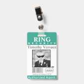 Emerald Green Ring Bearer Security Badge (Front with Clip)