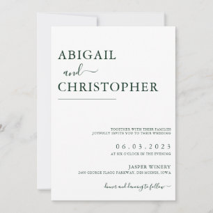 Emerald Green Romantic Eenvoudige details op achte Kaart