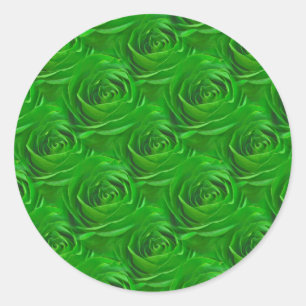 Emerald Green Roos Center Wallpaper Pattern Ronde Sticker
