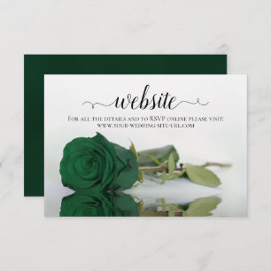 Emerald Green Roos Elegant Wedding Website Informatiekaartje