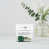 Emerald Green Roos Elegante bruiloft RSVP QR Code Informatiekaartje (Staand voorkant)