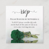 Emerald Green Roos Elegante bruiloft RSVP QR Code Informatiekaartje (Voorkant)
