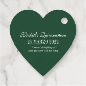 Emerald Green Roos Floral Dank u wel Bedankjes Labels (Achterkant)