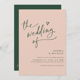 Emerald Green Roos Gold Fun Wedding Kaart